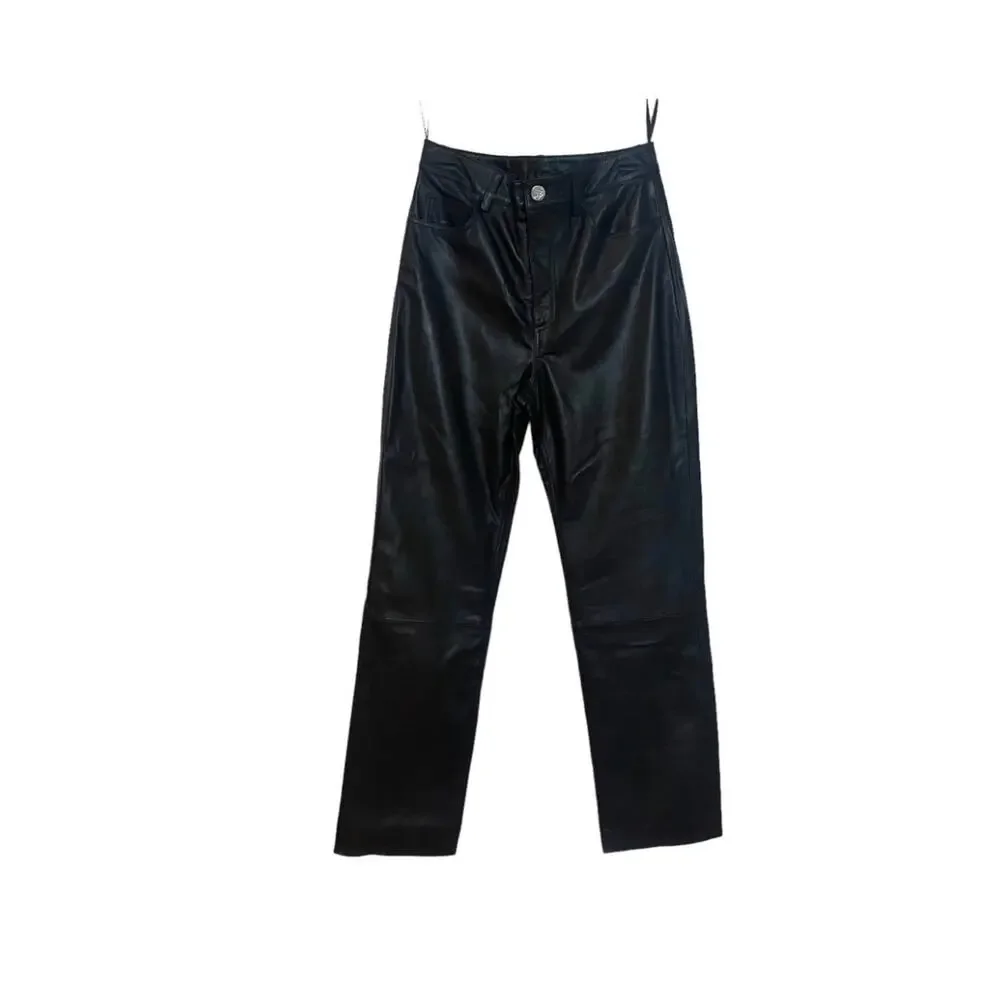 Remain Straight Leg Genuine Leather Lynn Pants Black Size 0/32 NWT - Picture 8 of 11